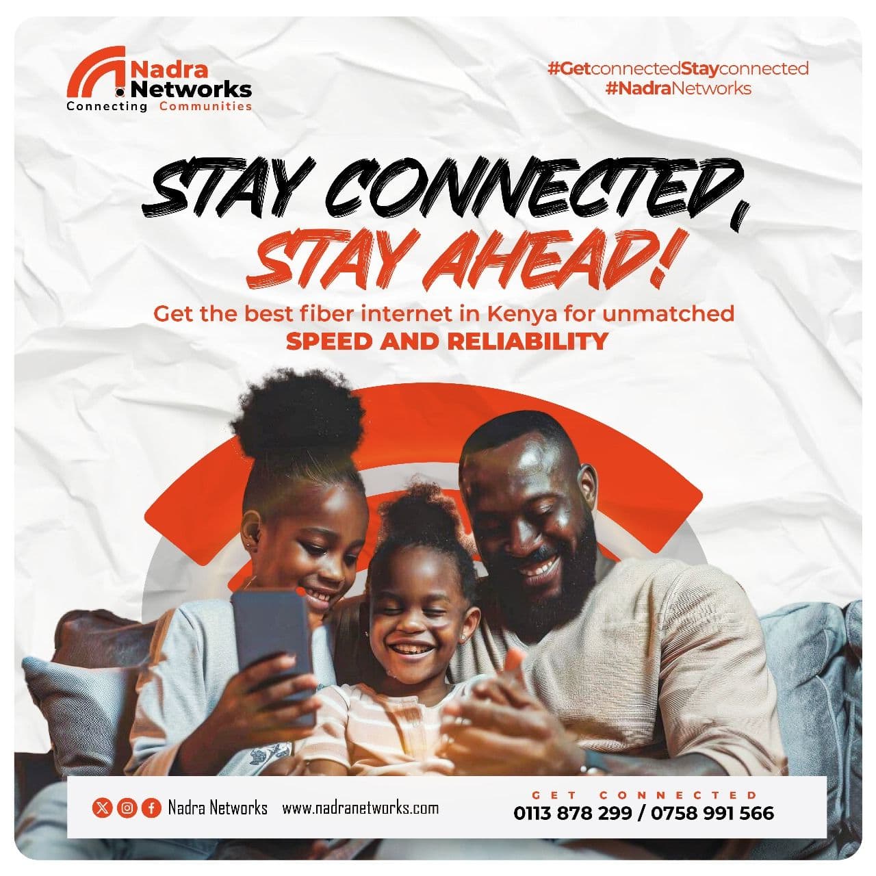 A family staying connected with Nadra Networks